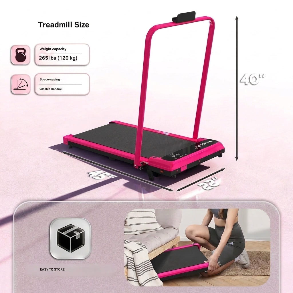 Foldable Incline Treadmill – Quiet Walking Pad for Home Gym