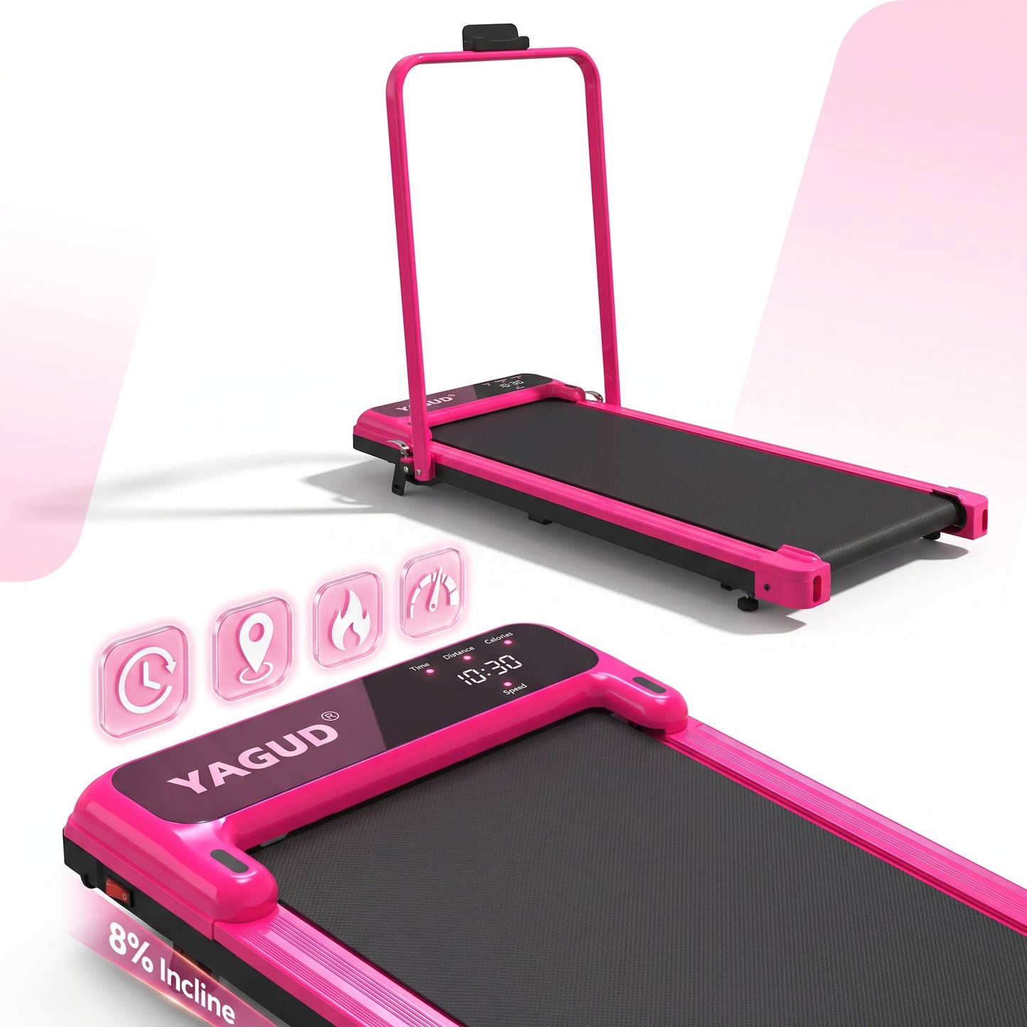 Foldable Incline Treadmill – Quiet Walking Pad for Home Gym